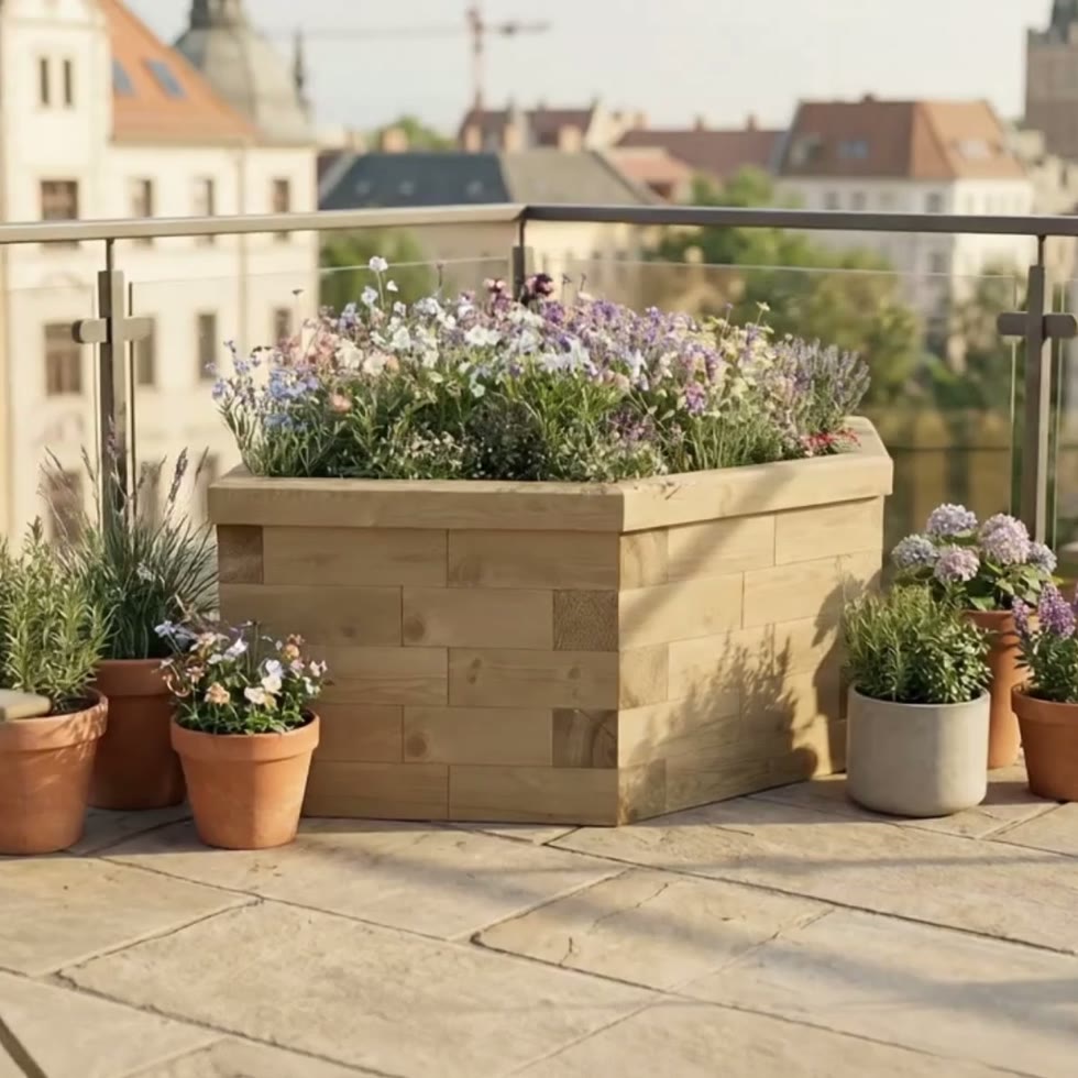 Hexagonal Vildblomsterbed / 155 x 92,4 x 55 cm