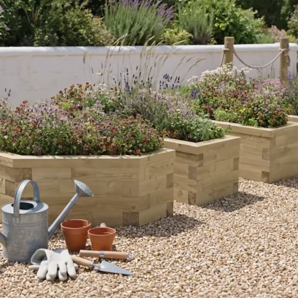 Three Tree Garden Planter / 330 cm x 195 cm x 45 cm