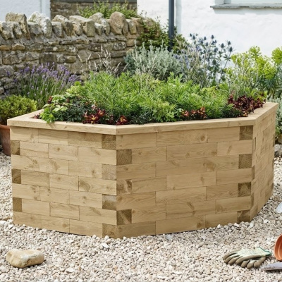 Høj sekskantet hævet bed / 2,14 x 1,14 x 0,75 m