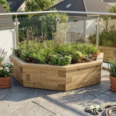Oktagonal Hævet Plantekasse / 1,65 x 0,35 m