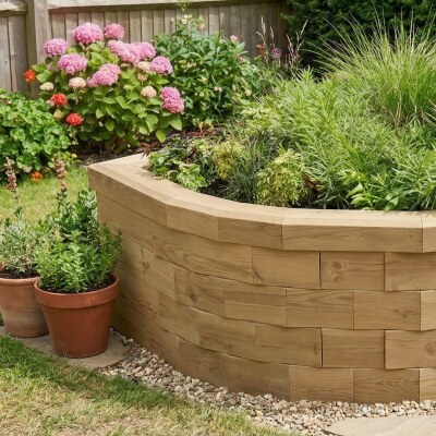 Halvcirkelformet Hævet Bed / 157.5 x 102.1 x 45 cm