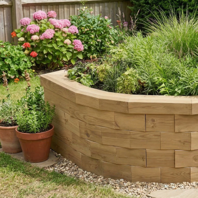 Halvcirkelformet Hævet Bed / 157.5 x 102.1 x 45 cm