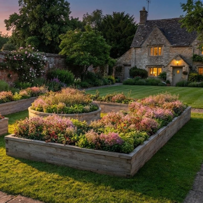 Omkrans Kerb med Midtpunkt / 667.5 cm x 640 cm x 45 cm