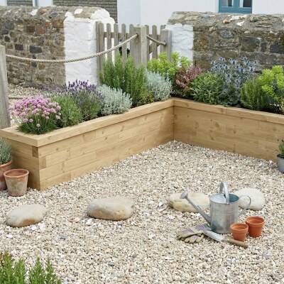 Slim L-formet hævet plantekasse / 4.125 x 262.5 x 82.5 x 65 cm