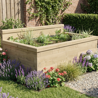 Hævet dam med lav bagvæg / 187,5 x 112,5 x 65 cm