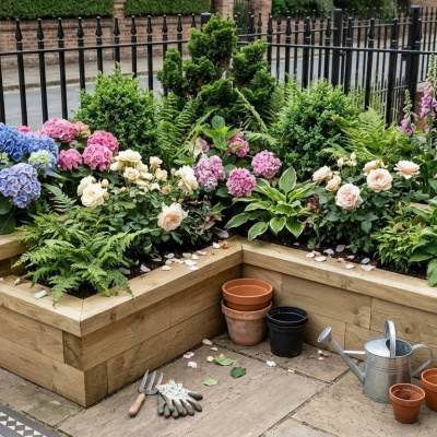 Hjørne Urtehave Plantekasse / 150 x 75 x 35 cm