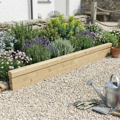 Wooden Garden Border Edging / 2.25 x 0.25m