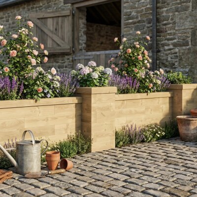 Søjleholdt Støttemur / 555 x 65 cm