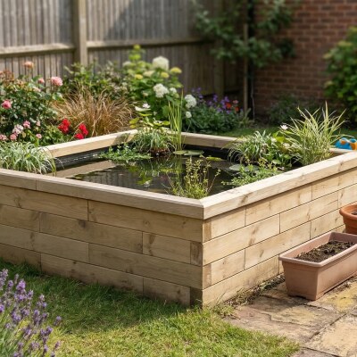 Populært firkantet koi dam sæt / 187,5 x 187,5 x 55 cm