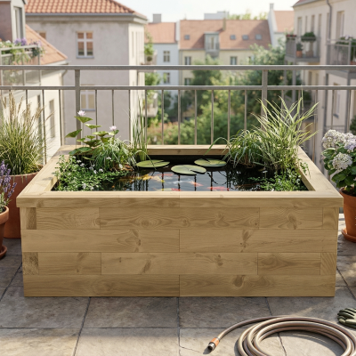 Lille hævet koi dam sæt / 150 x 112,5 x 45 cm