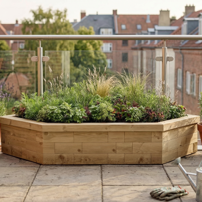 Hjørnehave Hævet Bed / 150 x 150 x 35 cm