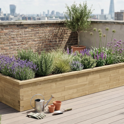 Stor høj hævet seng / 375 x 150 x 55 cm