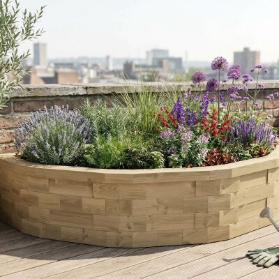 Halvcirkelformet Hævet Bed / 232.5 x 132 x 45 cm