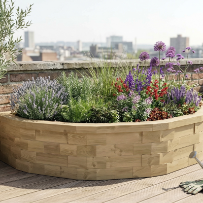 Halvcirkelformet Hævet Bed / 232.5 x 132 x 45 cm