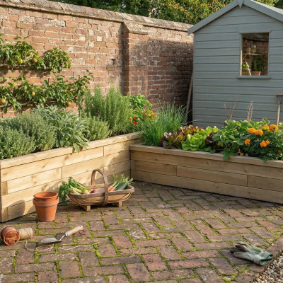 Terrasseplantekasse / 375 x 375 x 65 cm