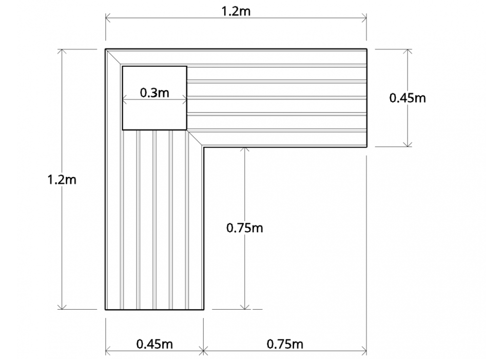 Buddy Bench / 1.2 x 1.2 x 0.45m