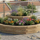 Kaskaderende buet hjørne hævet bed / 225 x 225 x 45 cm