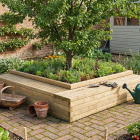 Træbænk Sæt / 270 x 270 x 55 cm