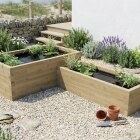 L-formet hævet dam / 300 x 187,5 x 65 cm