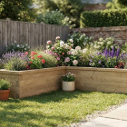 Lang L-formet hævet bed / 3,0 x 262,5 x 45 x 45 cm