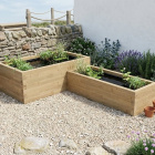 L-formet hævet dam / 300 x 187,5 x 65 cm