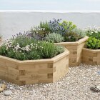 Stor ottekantet flerlevels hævet bed / 327.2 x 224.8 x 55 cm