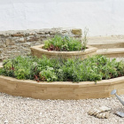 Kaskaderende buet hjørne hævet bed / 180 x 180 x 45 cm