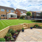 Enden af haven støttemur med trin / 855 cm x 150 cm x 75 cm