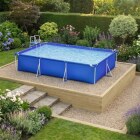 Overjordisk swimmingpoolbund til skråninger / 4,125 x 4,125 x 0,65 m