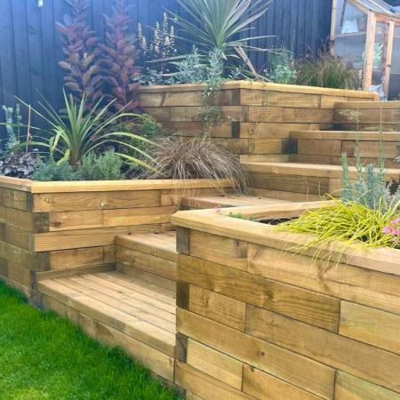 Design din have i flere niveauer med WoodBlocX