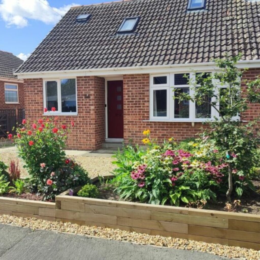 Andreas forhave med nye højbede